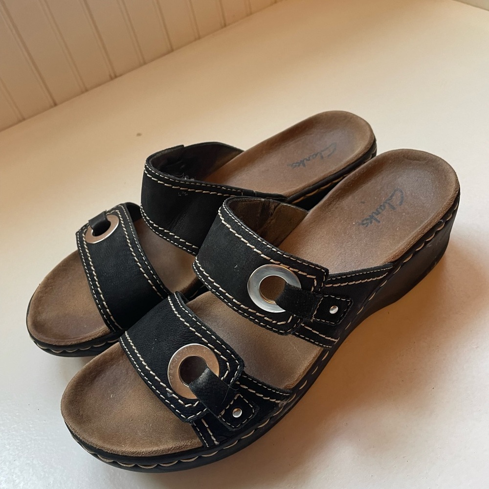 Clarks Lexi willow sandal black womens 9 EUC